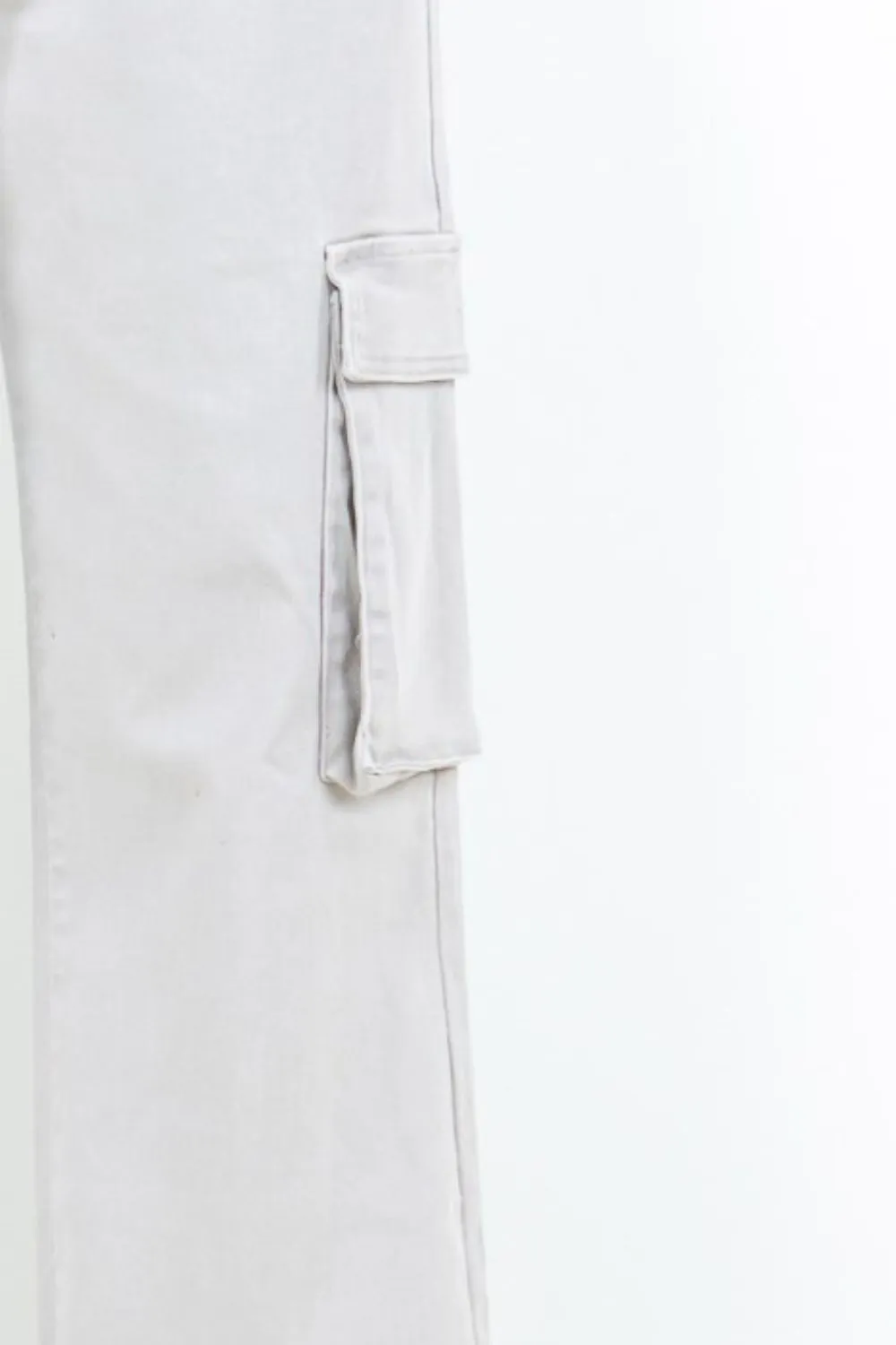 American Bazi Full Size Drawstring Wide Leg Cargo Pants Plus Size