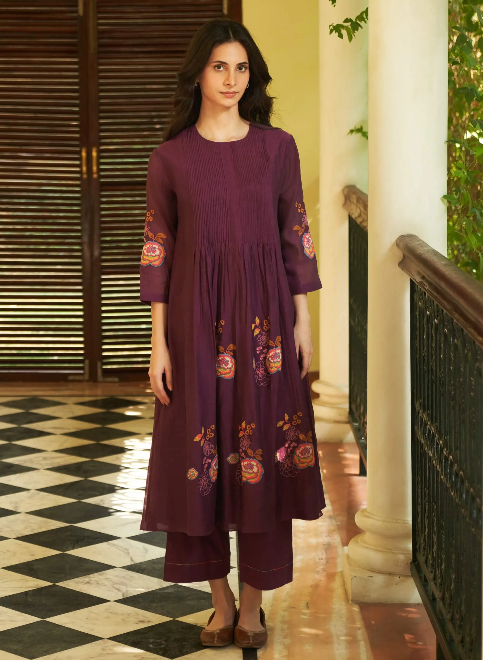 Amethyst floral tunic and pants