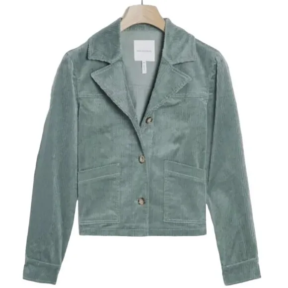 Anthropologie Avec Les Filles Tegan Green Cotton Corduroy Shirt Jacket, SZ Large