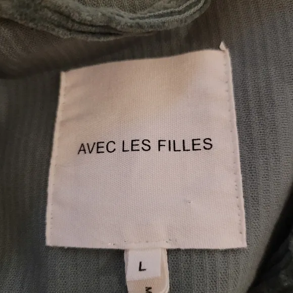Anthropologie Avec Les Filles Tegan Green Cotton Corduroy Shirt Jacket, SZ Large
