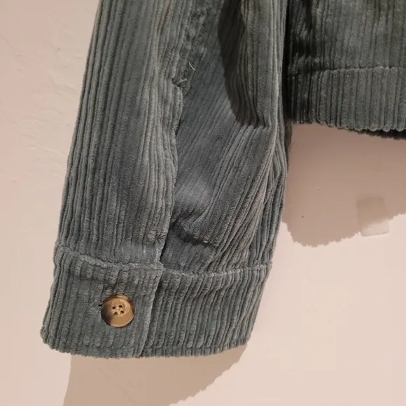 Anthropologie Avec Les Filles Tegan Green Cotton Corduroy Shirt Jacket, SZ Large