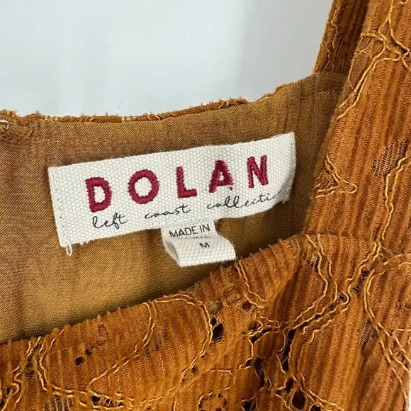 Anthropologie Dolan Hattie Floral Corduroy Overall Jumper Dress Orange Medium