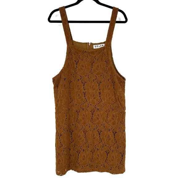 Anthropologie Dolan Hattie Floral Corduroy Overall Jumper Dress Orange Medium