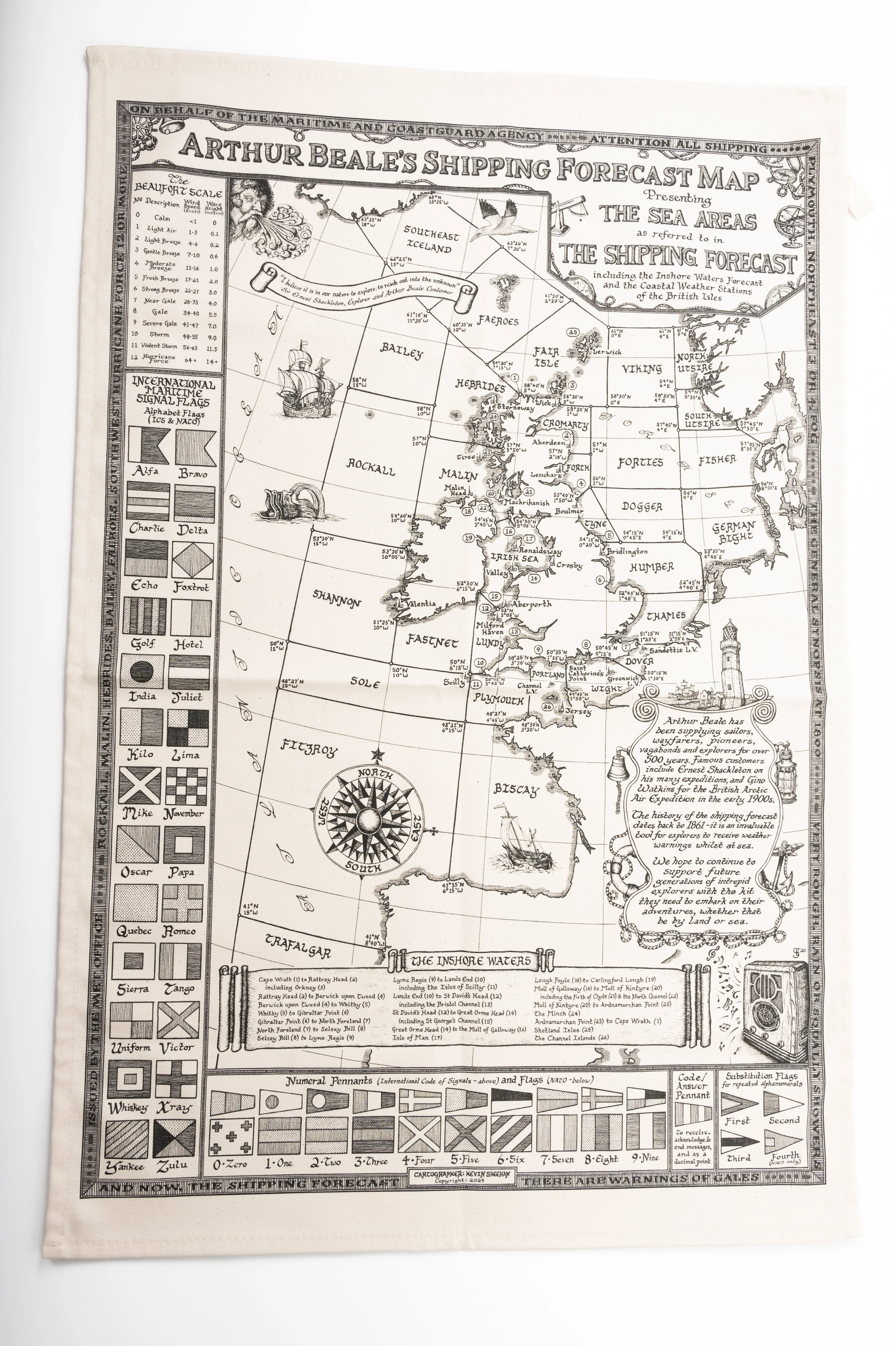 Arthur Beale's Shipping Forecast Tea Towel