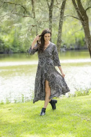 Astrid Long Sleeve Wrap Dress