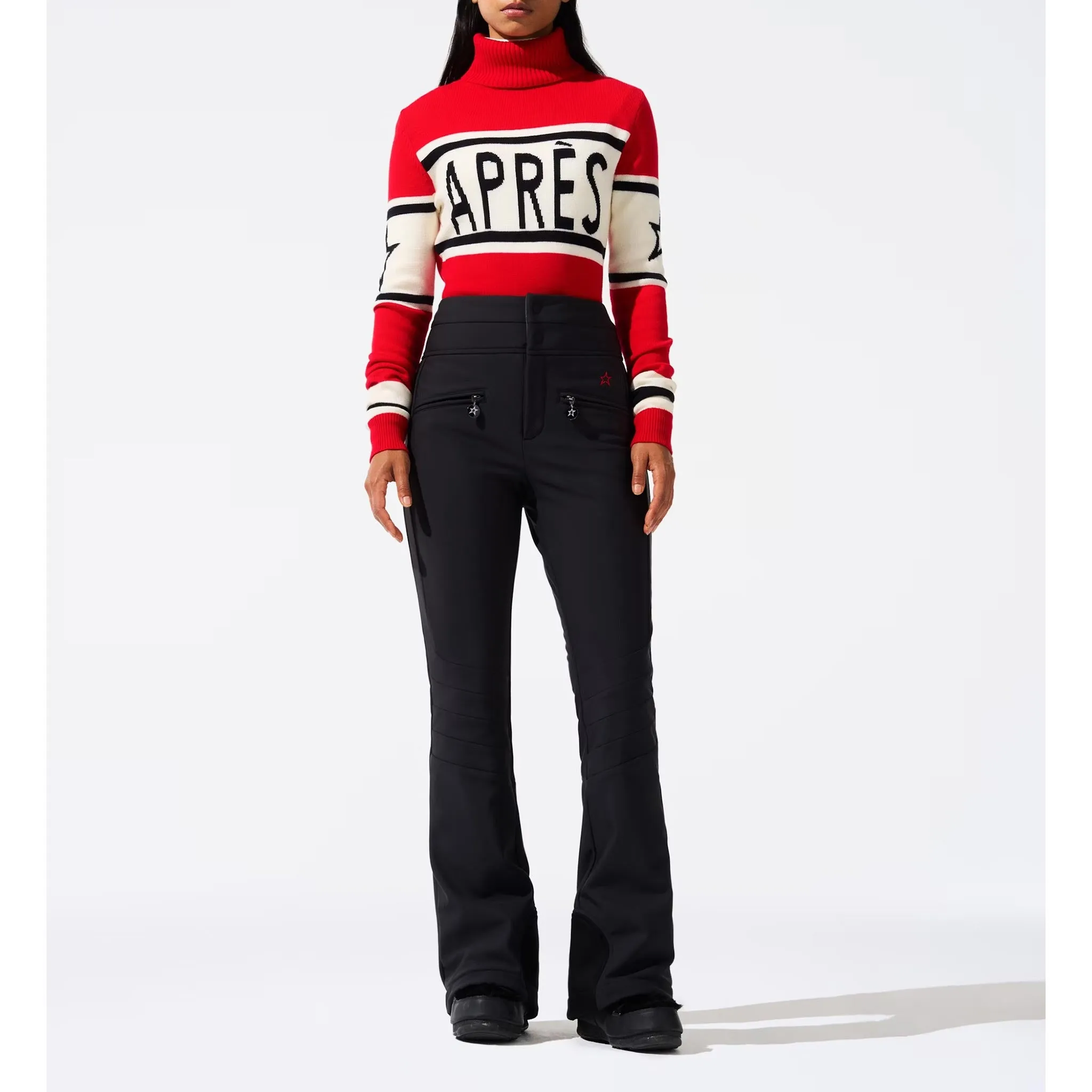 Aurora High Waist Flare Pant in Black