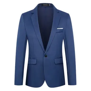 Autumn Fashion Slim Fit Men's Suit Long Sleeve Solid Color Lapel Outwear Anti-wrinkle Casual Business Suit Versatile Male Suit