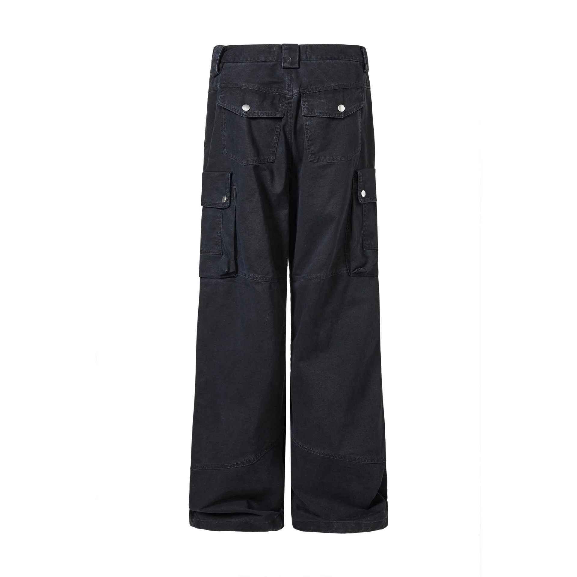 Autumn Wash American Casual Retro Multi-Pocket Crane Pants Street Loose Straight Pants