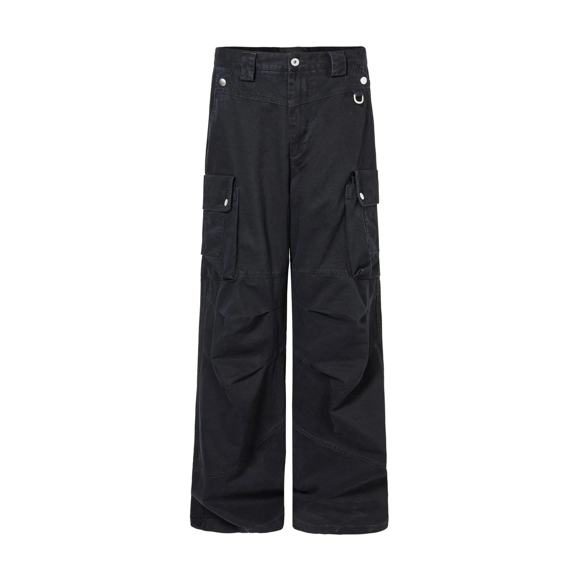 Autumn Wash American Casual Retro Multi-Pocket Crane Pants Street Loose Straight Pants