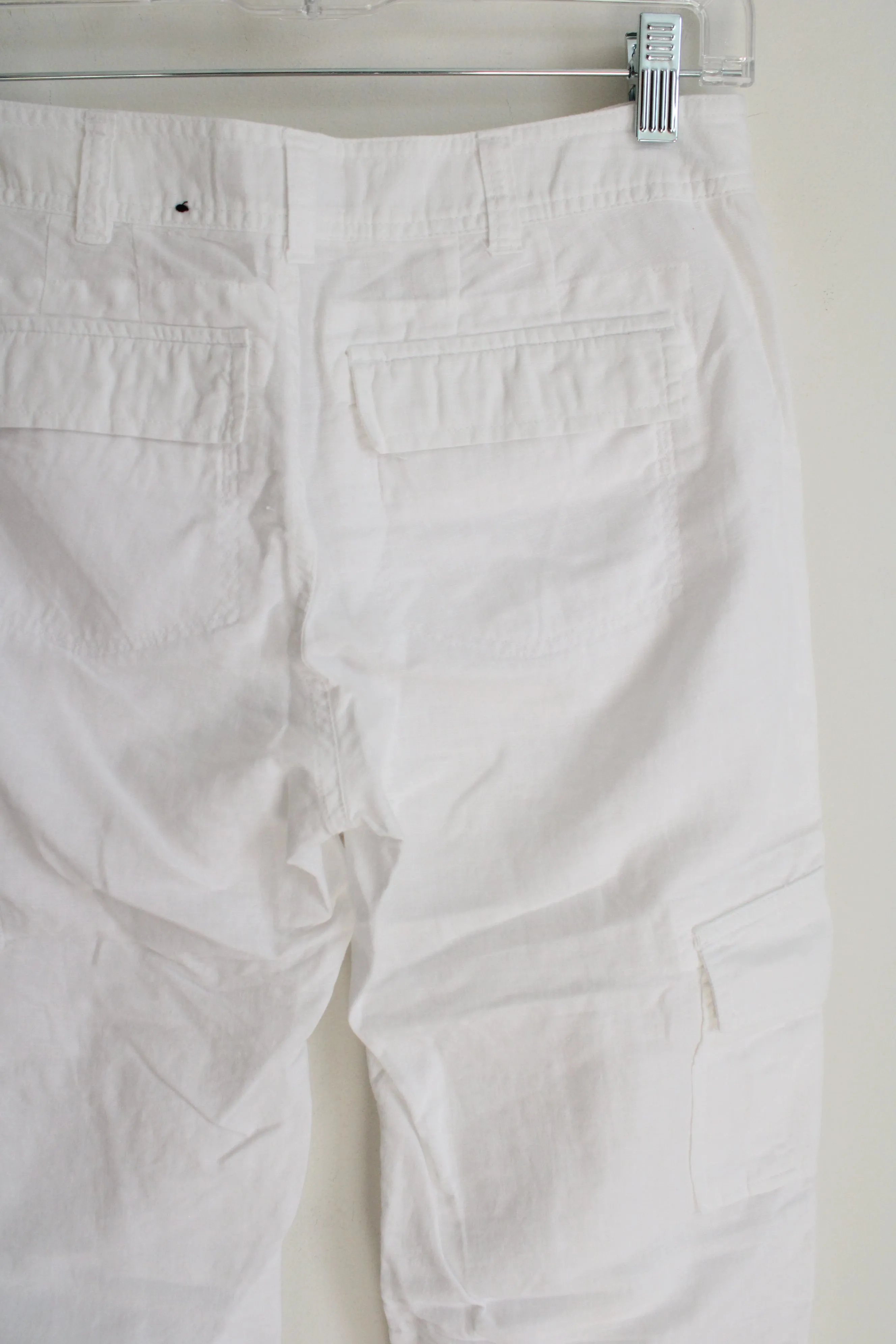 Banana Republic Martin Fit White Linen Blend Capri | 0
