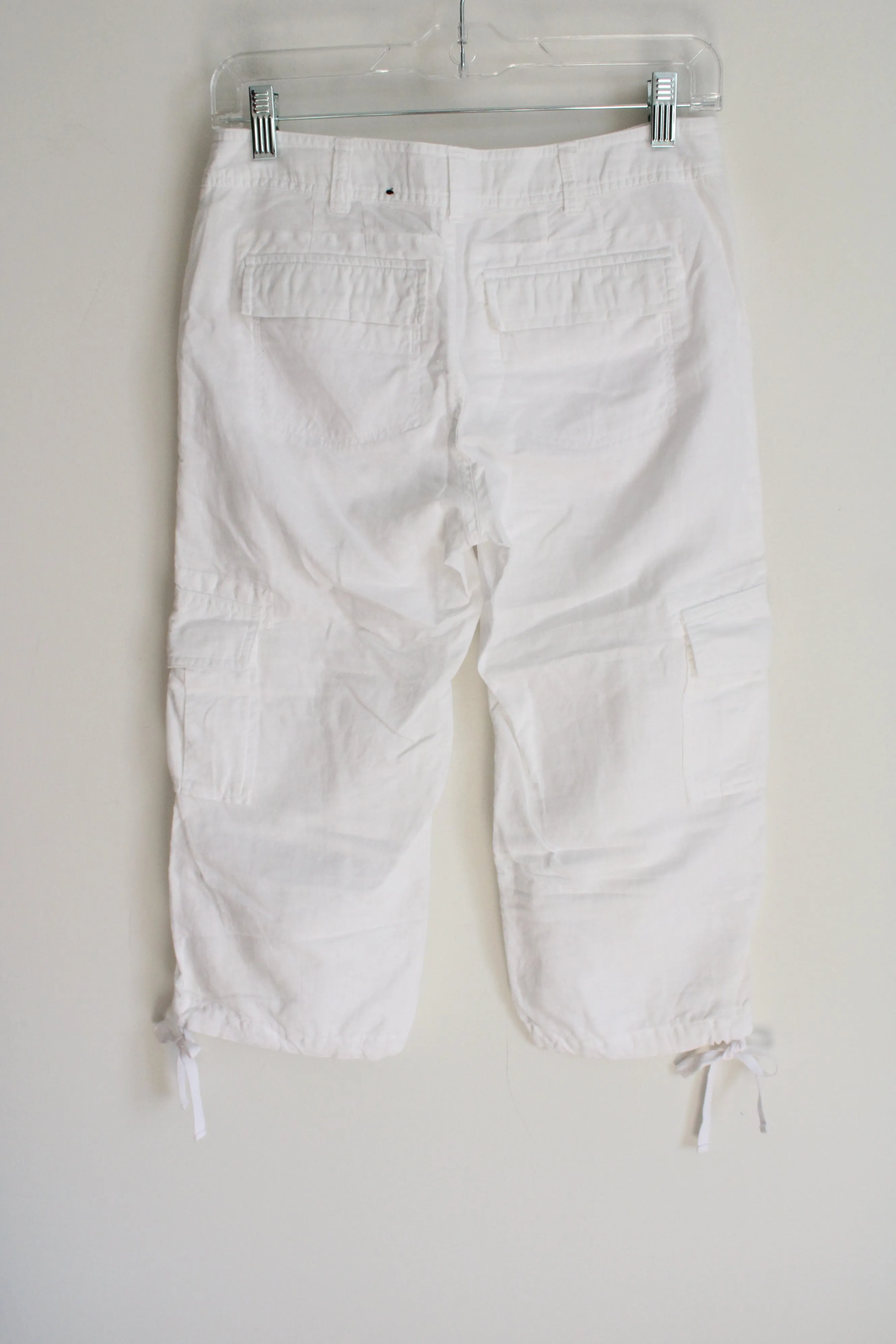 Banana Republic Martin Fit White Linen Blend Capri | 0