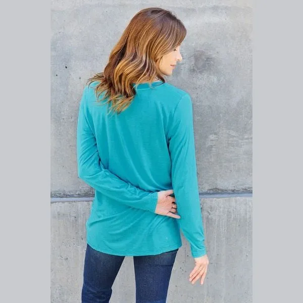 Basic Bae Full Size V-Neck Long Sleeve Top