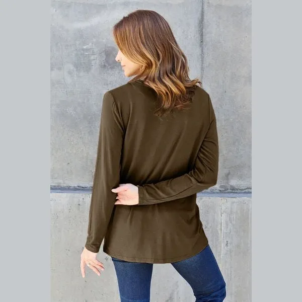 Basic Bae Full Size V-Neck Long Sleeve Top