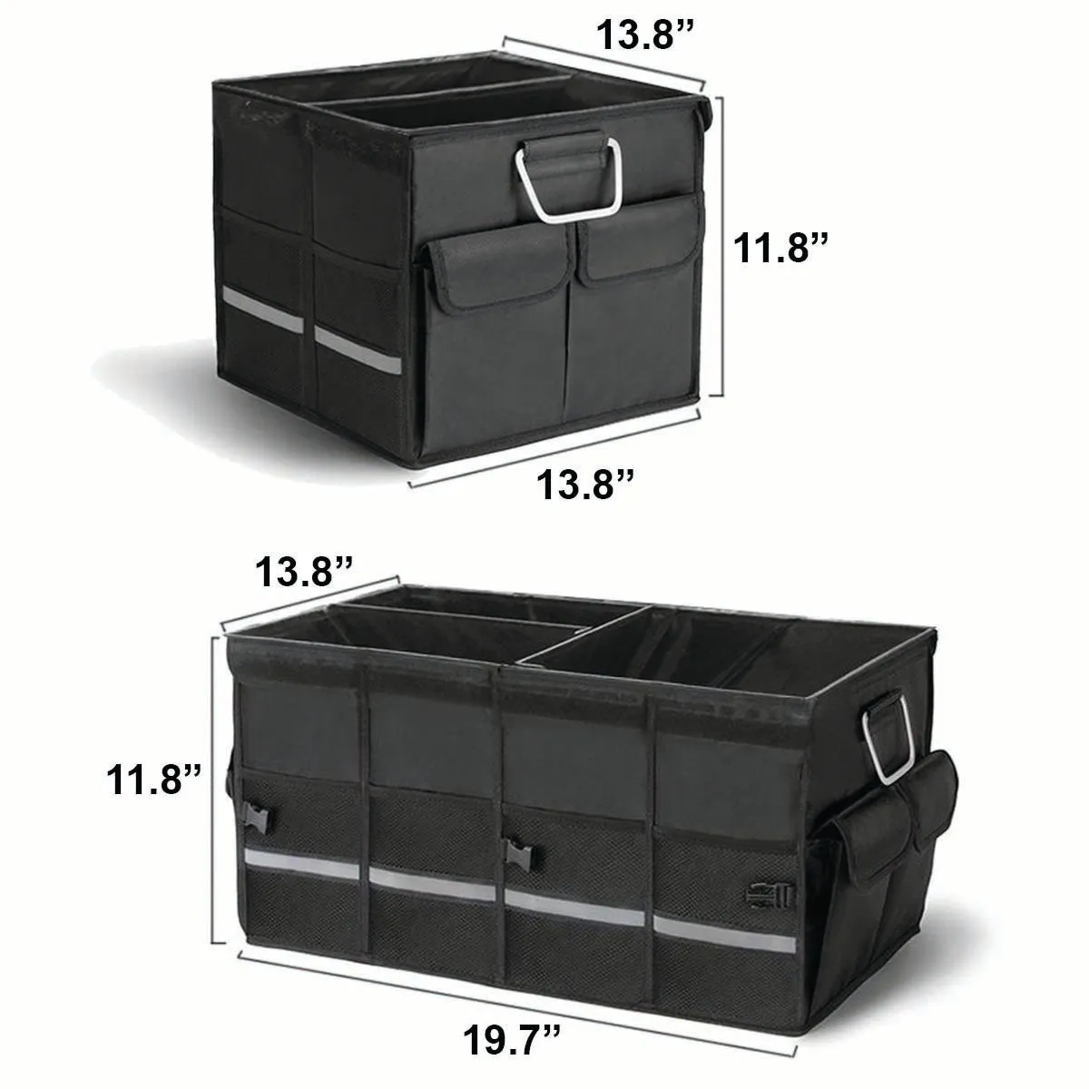Big Trunk Organizer, Cargo Organizer SUV Trunk Storage Waterproof Collapsible Durable Multi Compartments MC12994