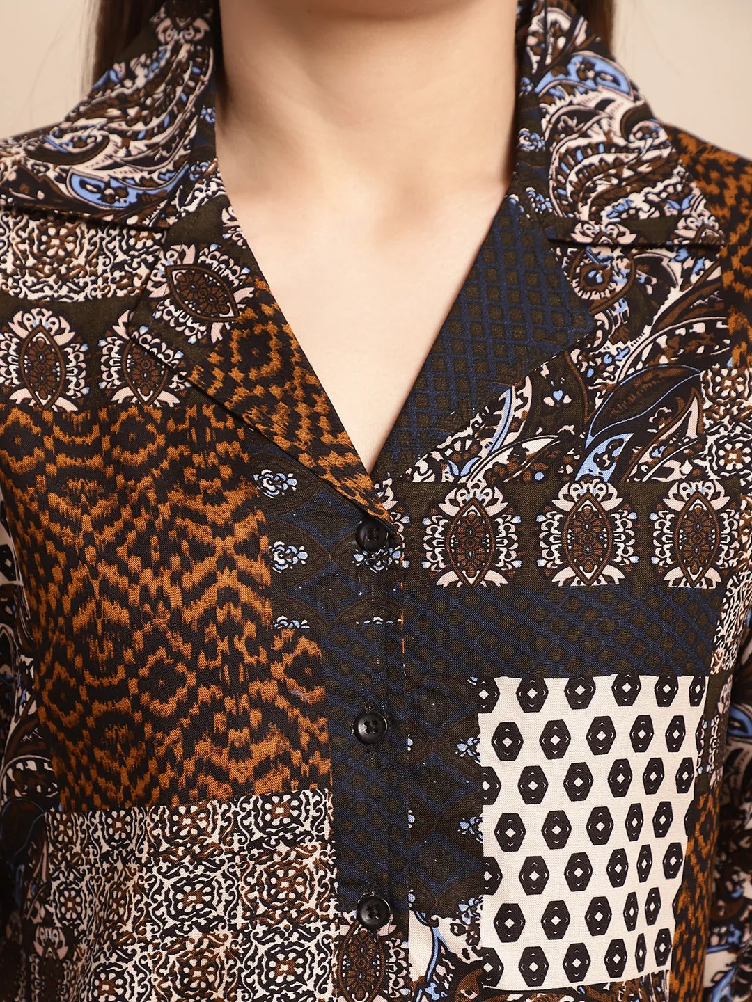 Black & White Abstract Printed Viscose Rayon Co-Ord Set for Women | S-XL | Claura