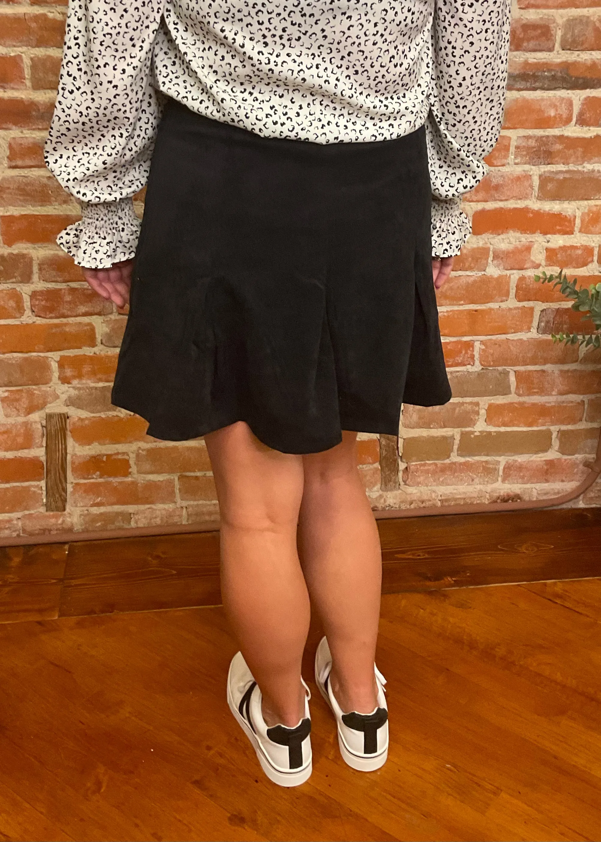 Black Corduroy Tennis Skirt