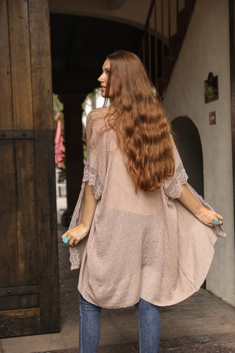 Black Lace Kimono Duster