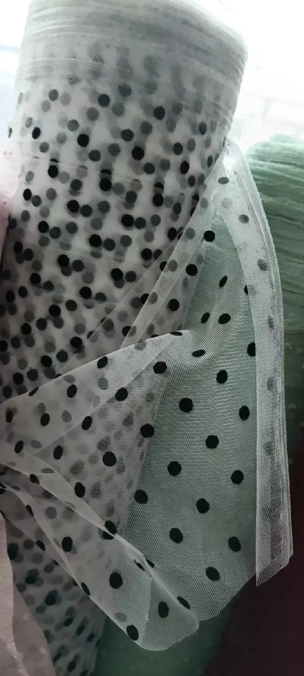 Black Polka Dot Tulle Gown