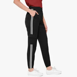 Black Side Stripe Cargo Pocket Bottom