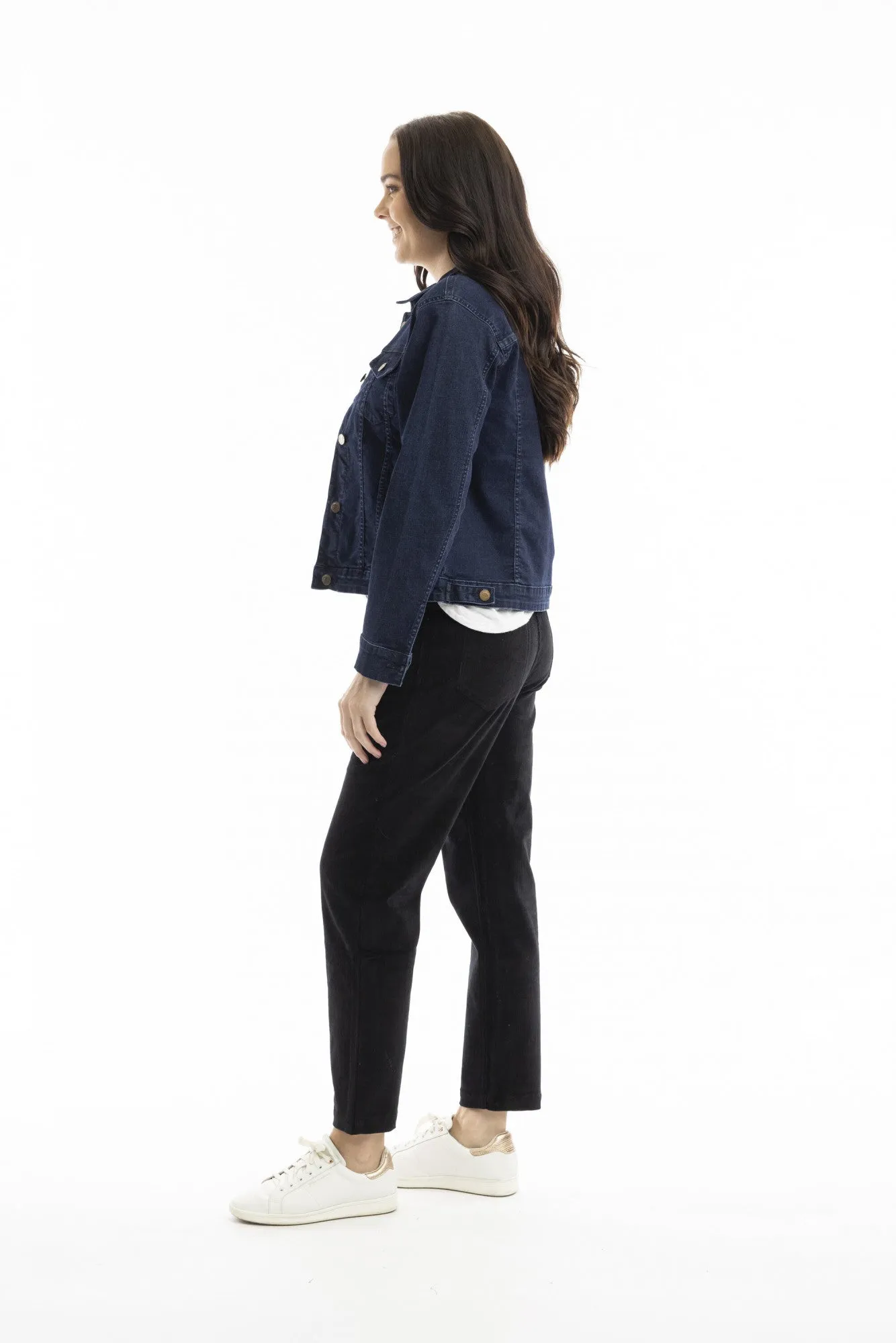 Black Solid Cord Jeans