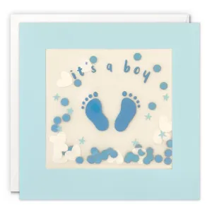Blue Feet Shakies Baby Card