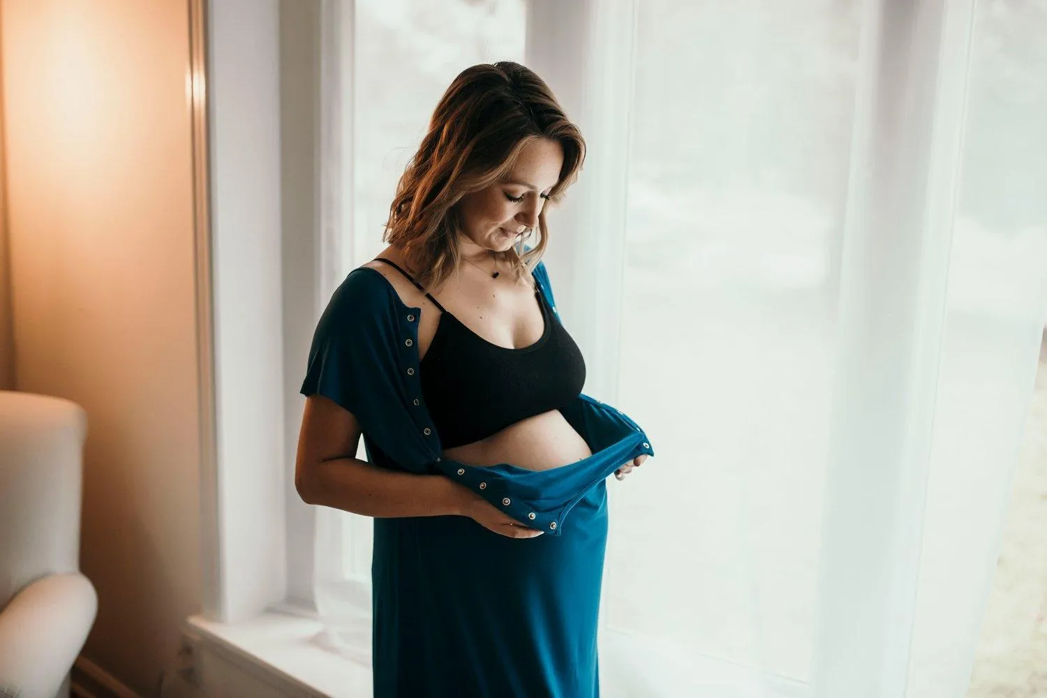 Blue Labor & Delivery Gown