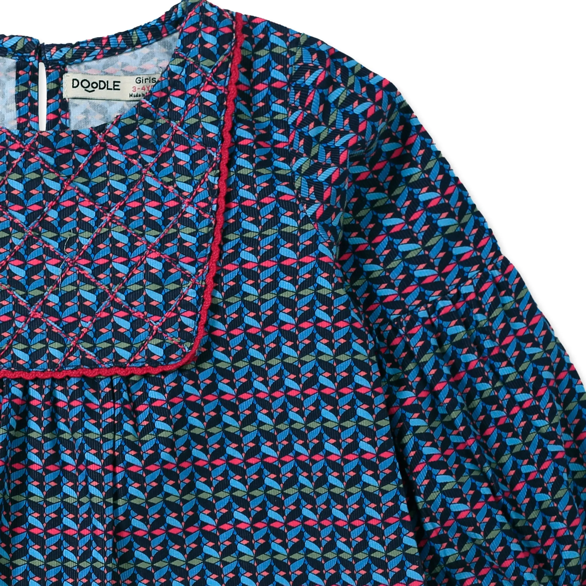 Blue Printed Girl's Tunic