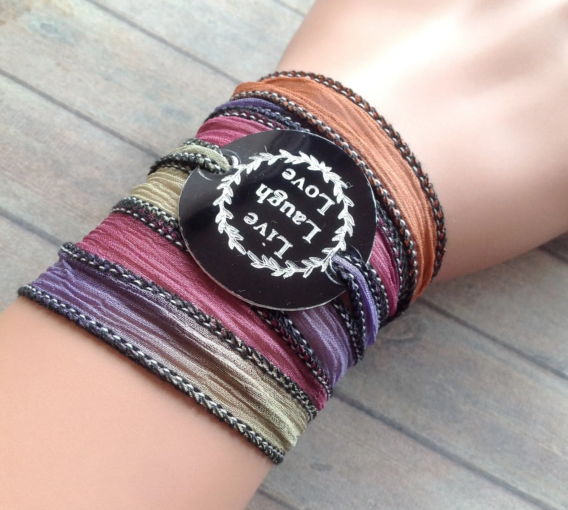 Boho Silk Wrap Live Laugh Love