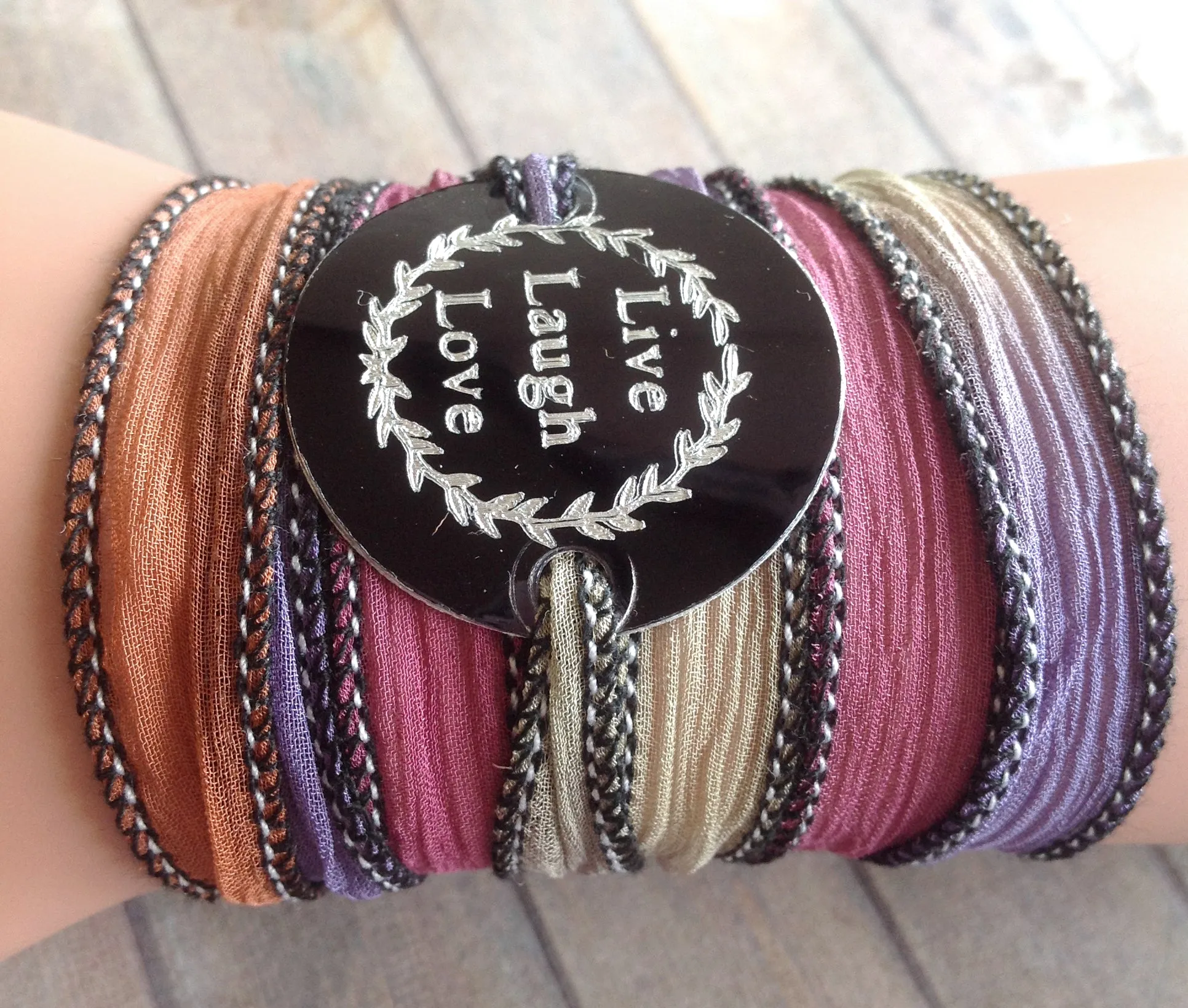 Boho Silk Wrap Live Laugh Love