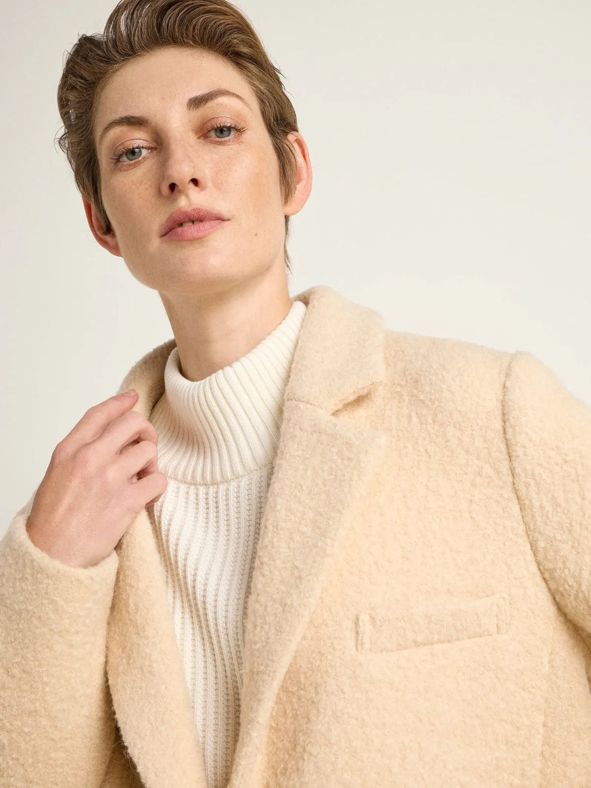 Bouclé blazer coat (GOTS)