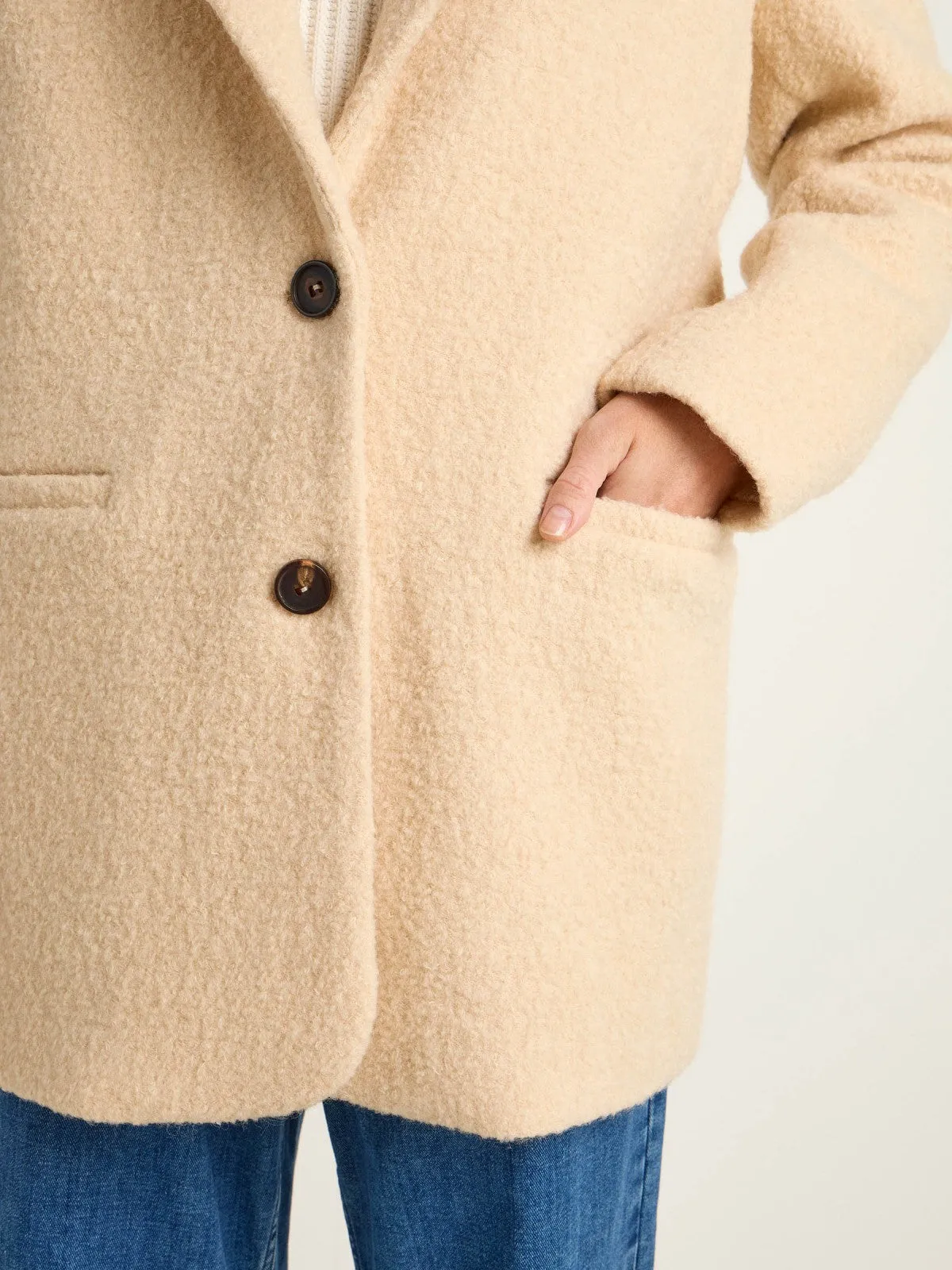 Bouclé blazer coat (GOTS)