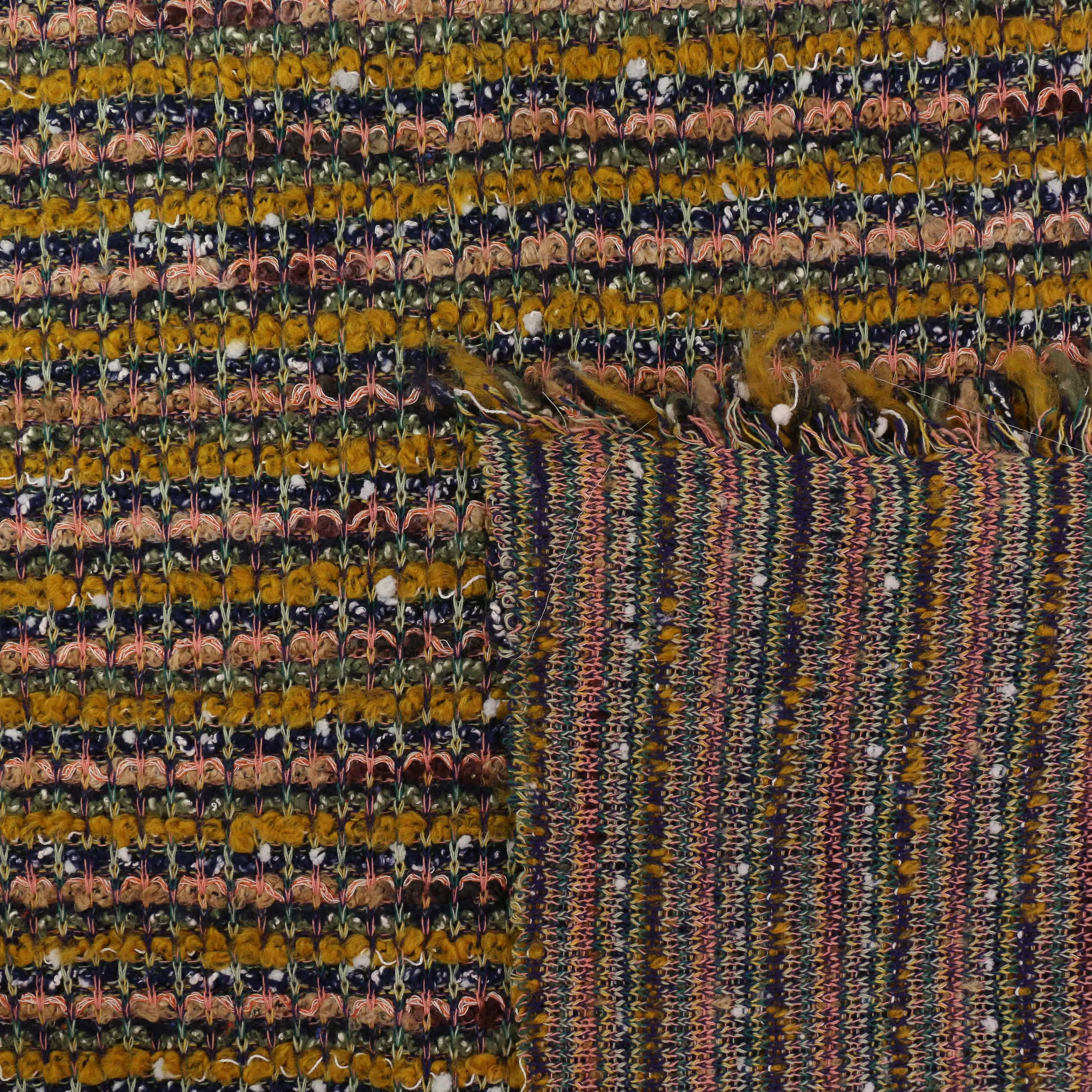 Boucle Jersey Fabric - Plum, red, mustard