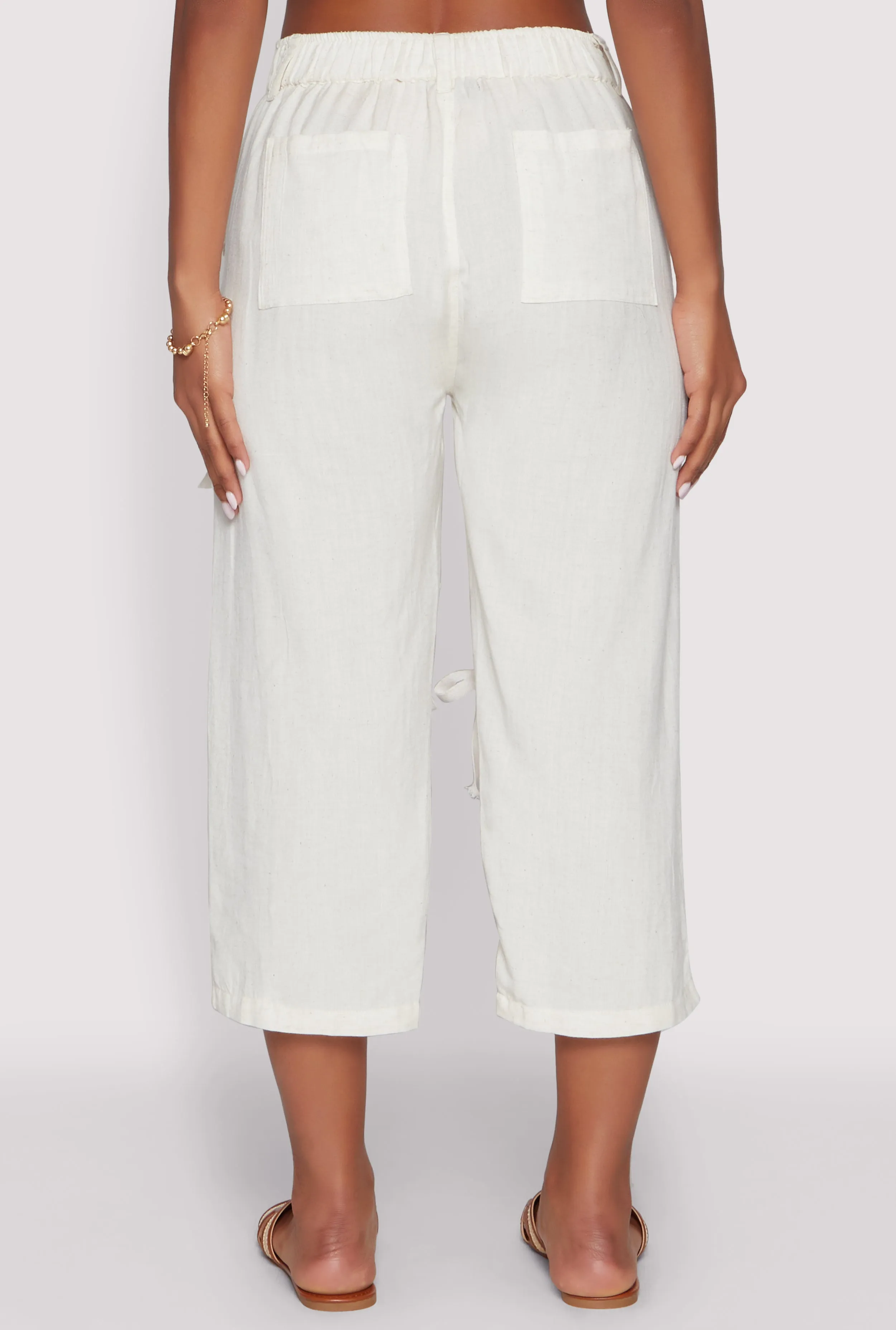 Bow Cargo Pocket Capri Pants