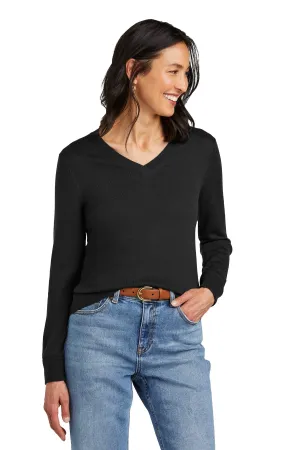 Brooks Brothers Women's Washable Merino V-Neck Sweater BB18411 Deep Black