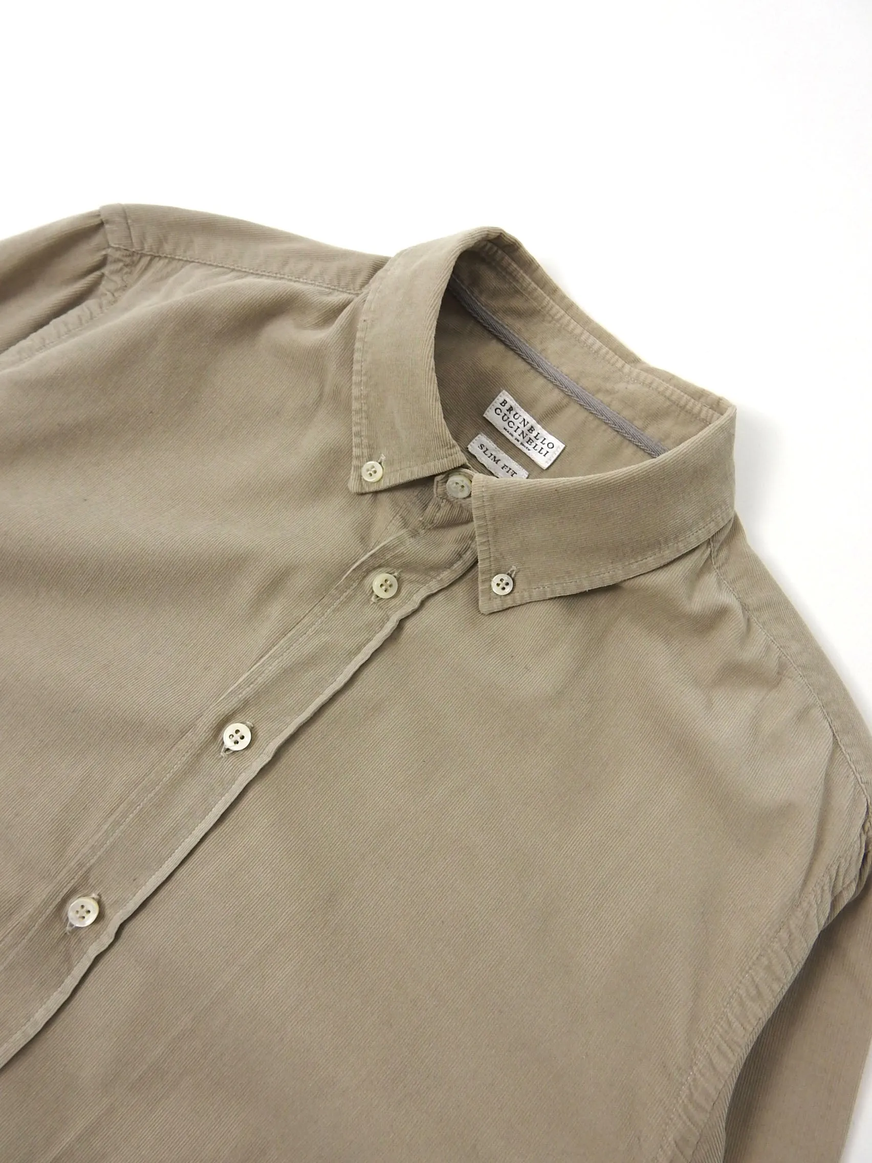 Brunello Cucinelli Corduroy Shirt Beige Medium