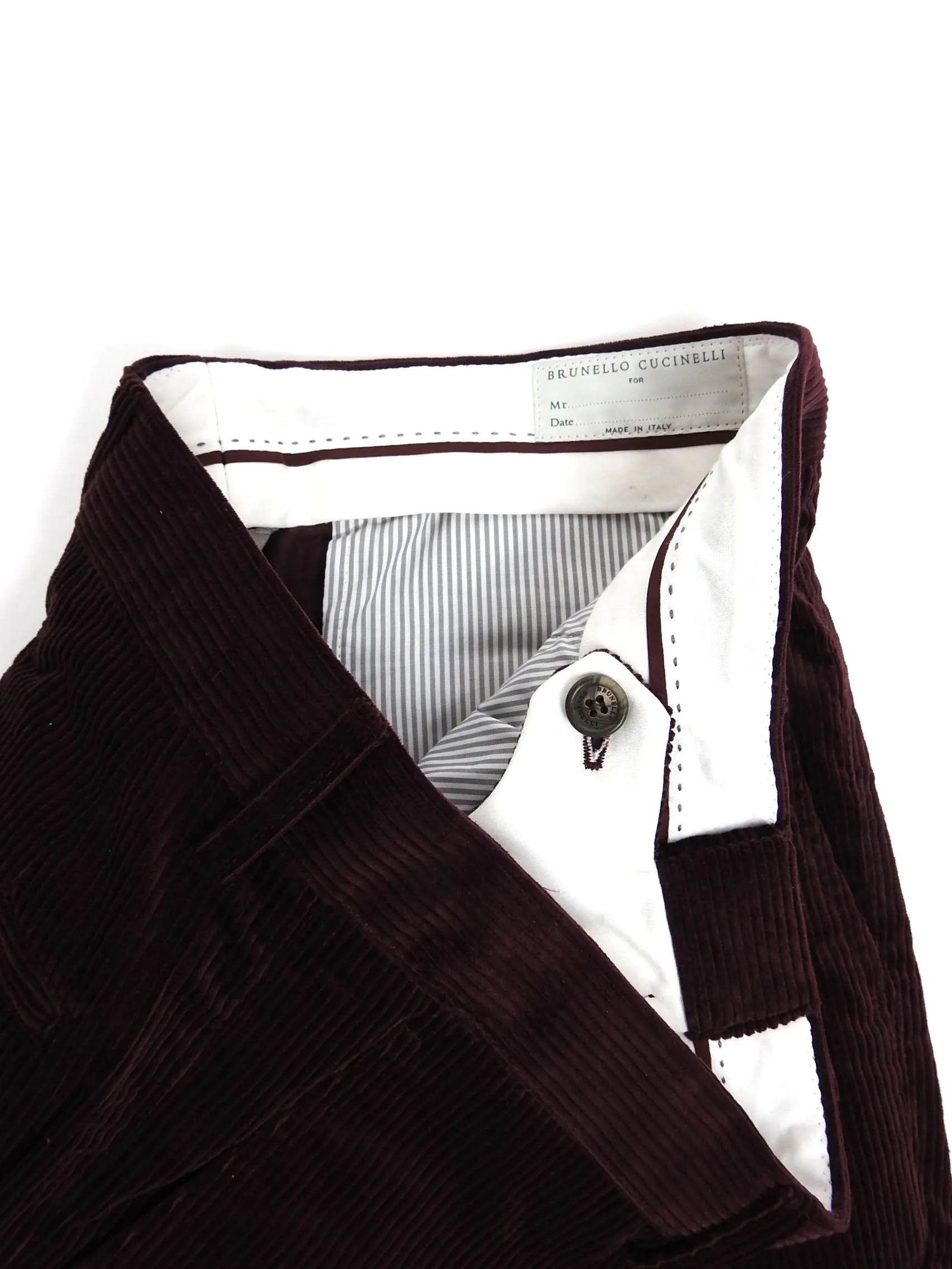 Brunello Cucinelli Wine Corduroy Pants Size 46 (30)