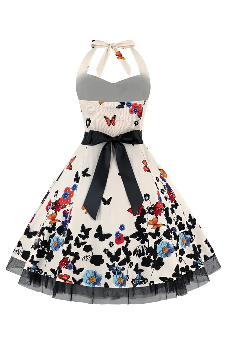 BT3157 Halter Vintage Midi Dress