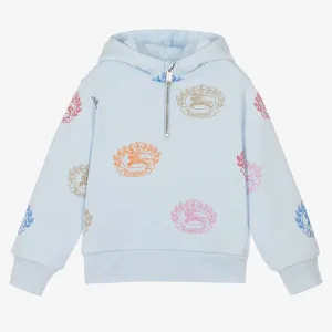 Burberry Pale Blue Cotton Sweatshirt