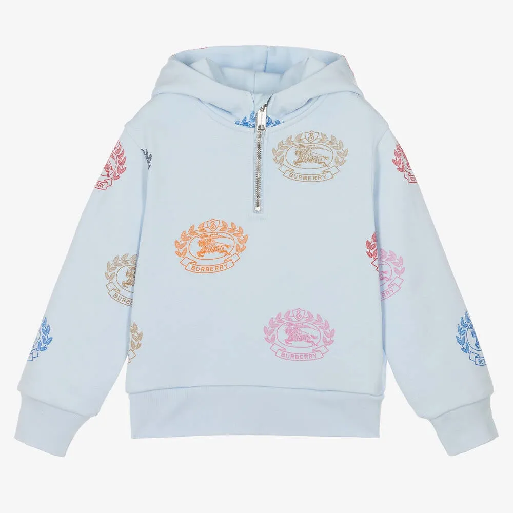 Burberry Pale Blue Cotton Sweatshirt