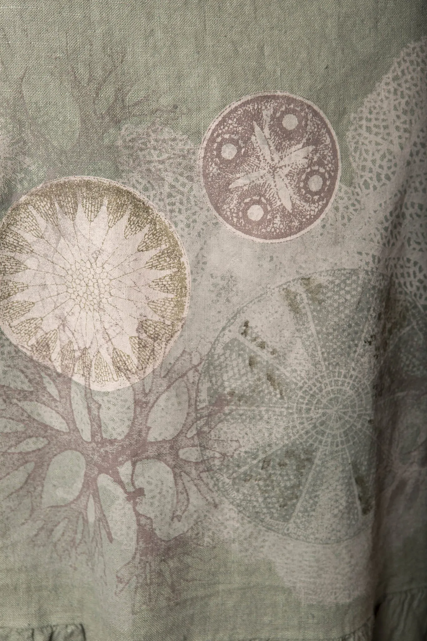 Button Linen Tunic Printed