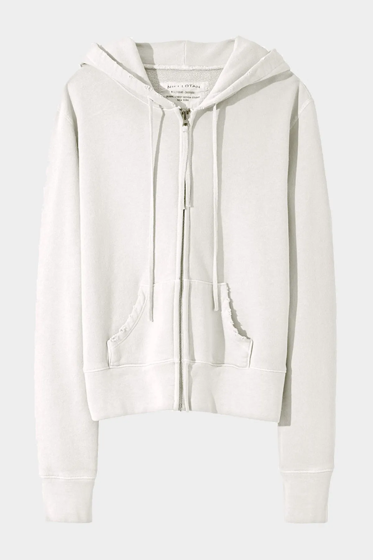 Callie Zip Up Hoodie in Chalk