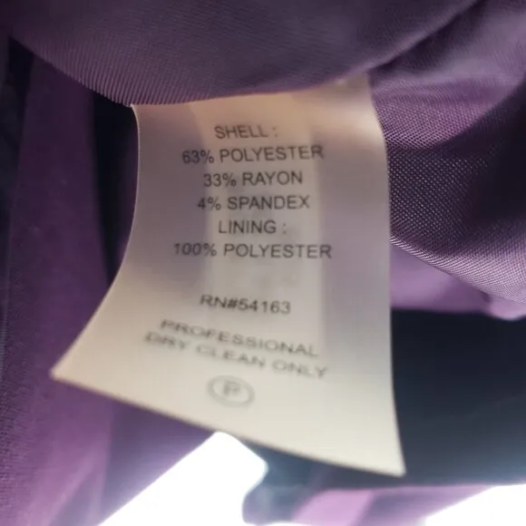 Calvin Klein Asymmetrical Moto Zip Up Blazer Jacket 8 Gold Zipper Plum Purple