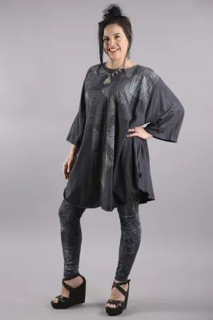 Camp Oversized Graphite Tunic Printed-2262F