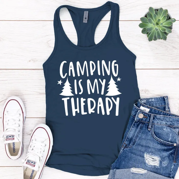 Camping Is My Therapy Premium Tank Top