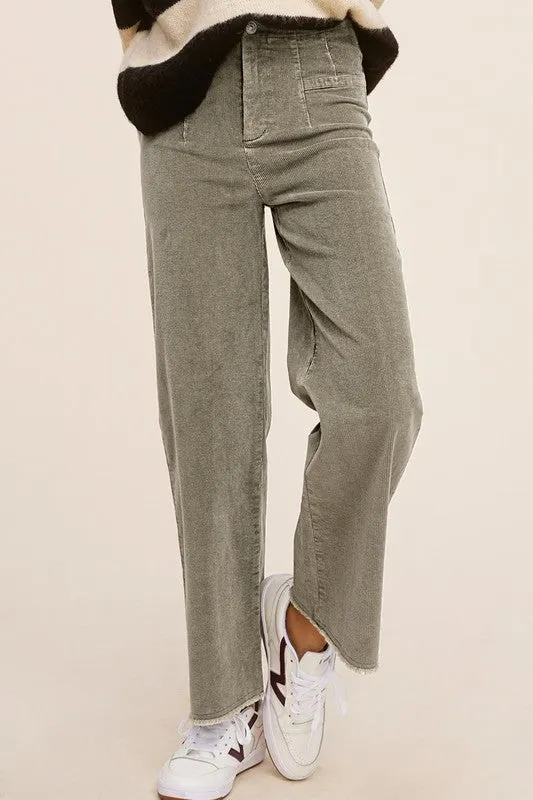 Candice Mineral Washed Corduroy Jean Pants