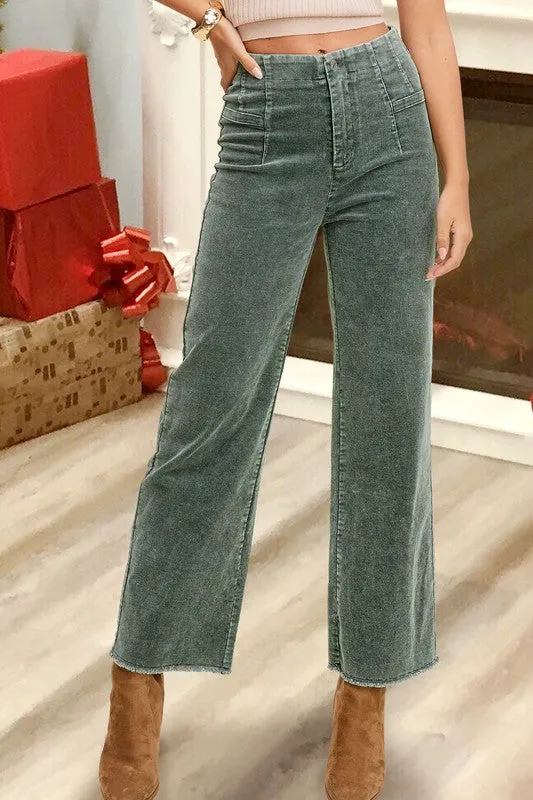 Candice Mineral Washed Corduroy Jean Pants