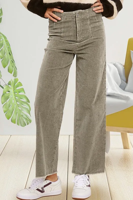 Candice Mineral Washed Corduroy Jean Pants