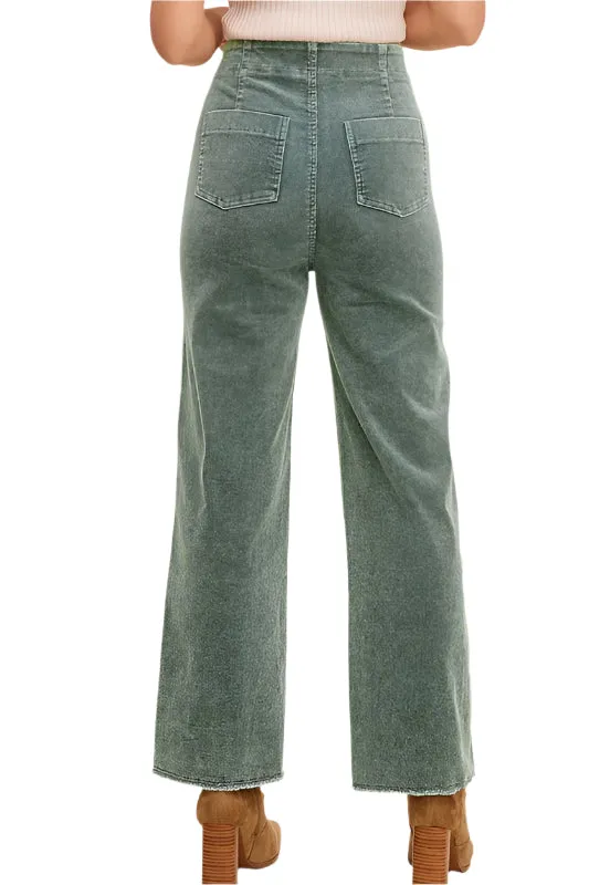 Candice Mineral Washed Corduroy Jean Pants
