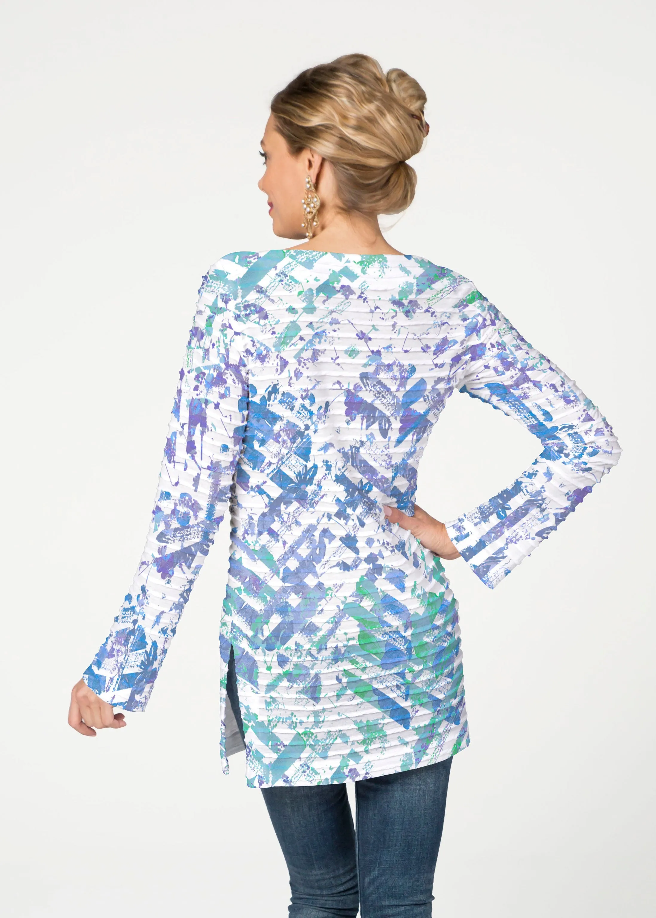 Capizee (16231) ~ Banded Boatneck Tunic