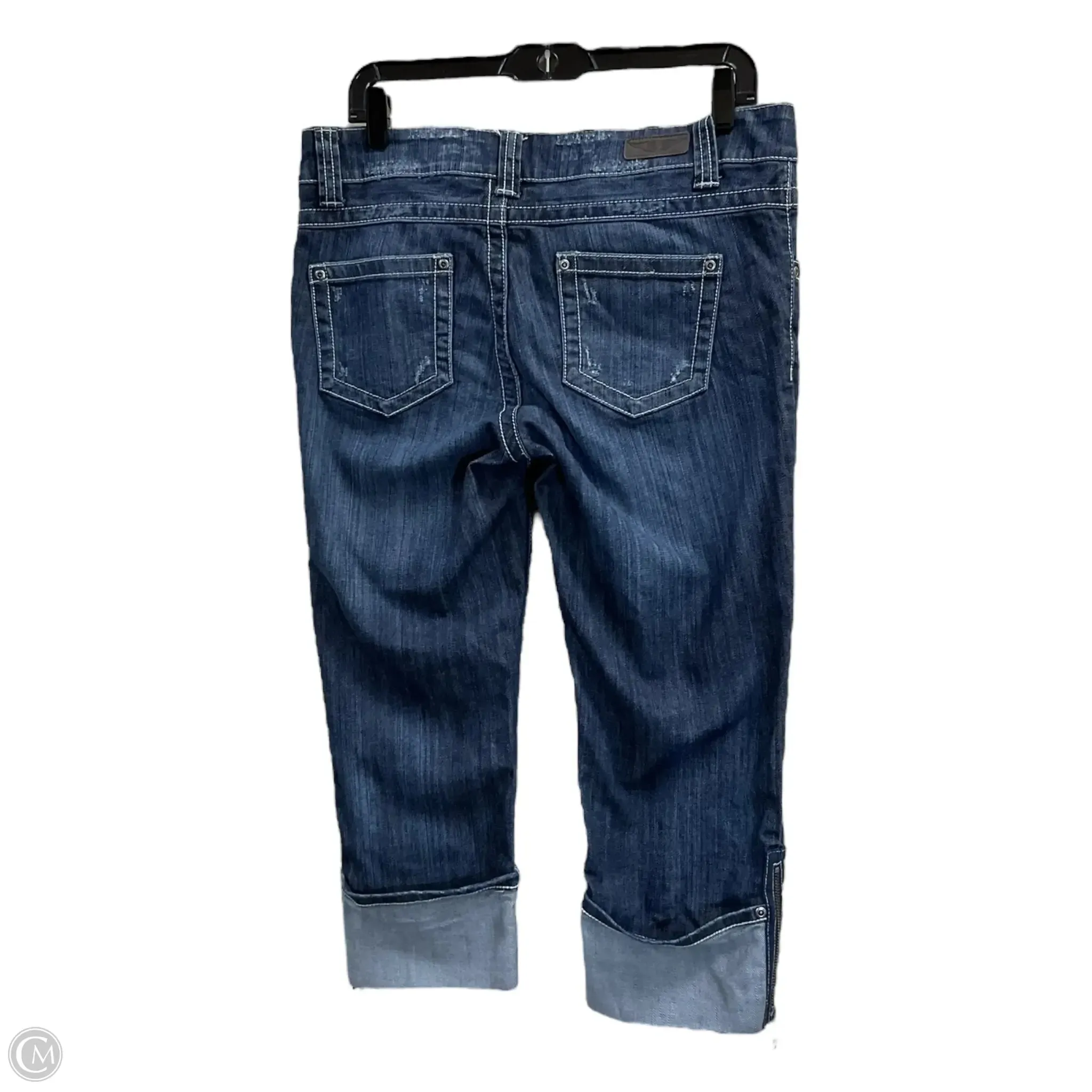 Capris By Harley Davidson In Blue Denim, Size: 10